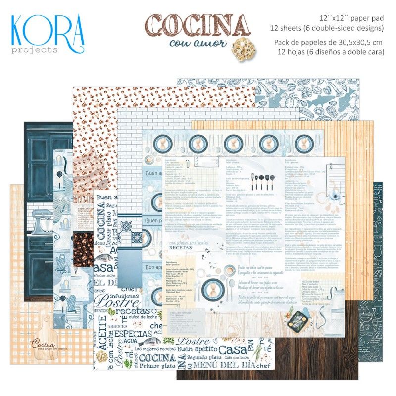 Pack Scrapbook Paper - Cocina De Amor