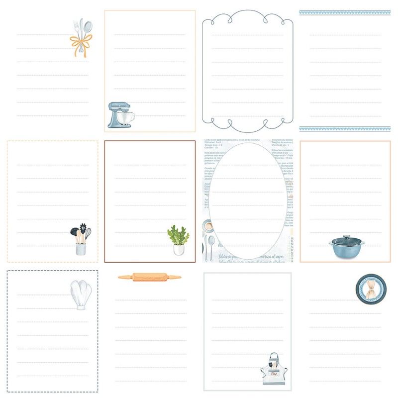 Scrapbook Paper - Grandes Platos Cards 12
