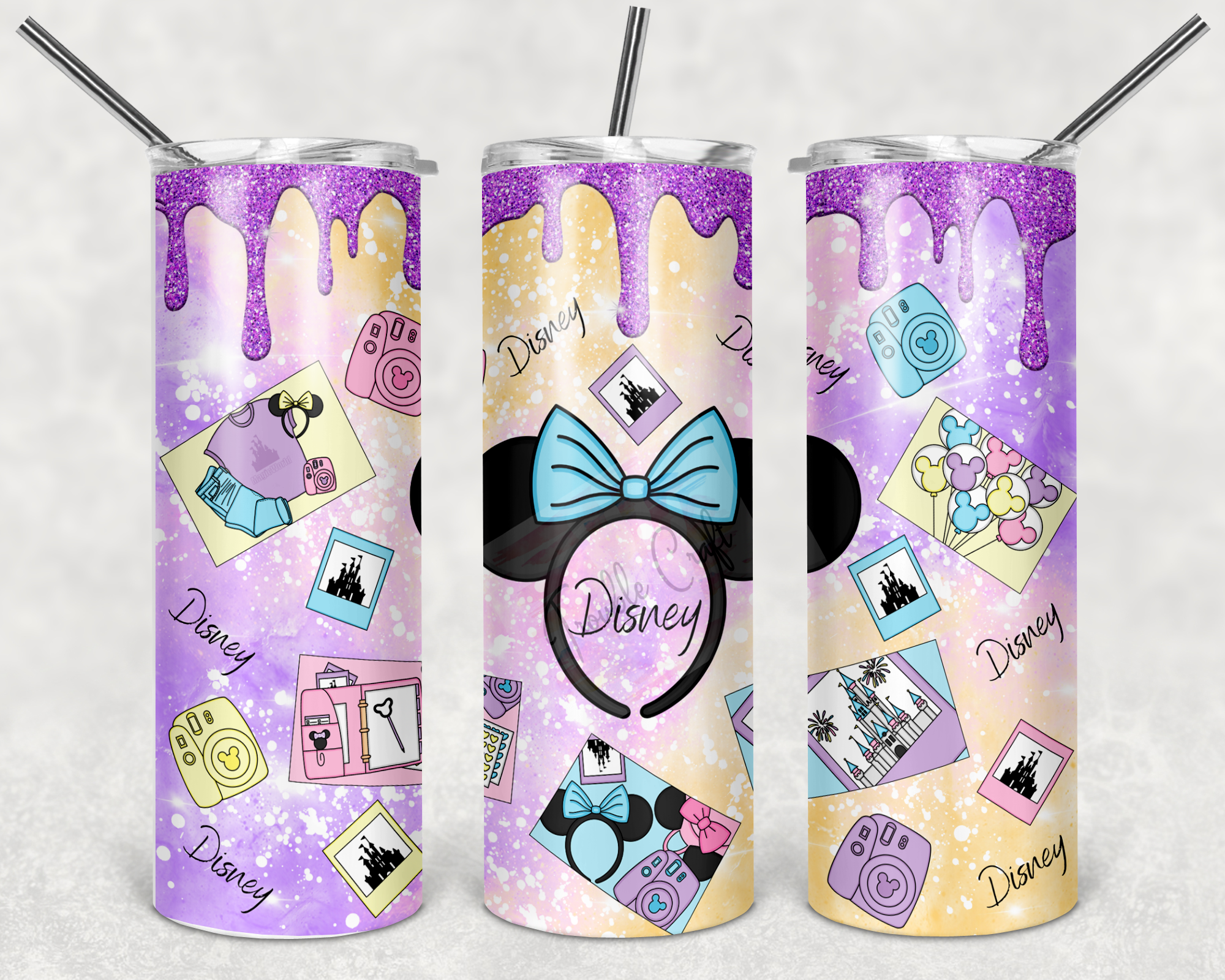 Magic Purple 20oz Skinny Tumbler Personalized