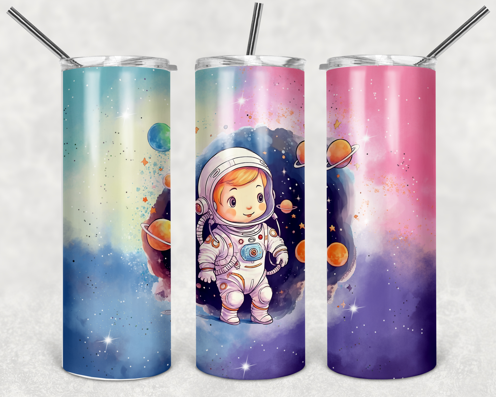 Space Boy 20oz Skinny Tumbler Personalized