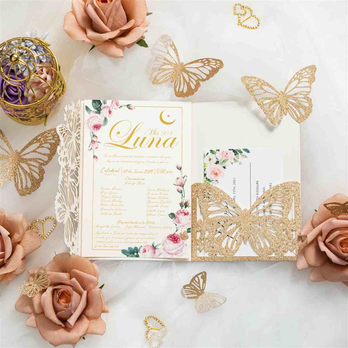 Wedding Party Invitation Card Envelopes Personalized Laser Cut