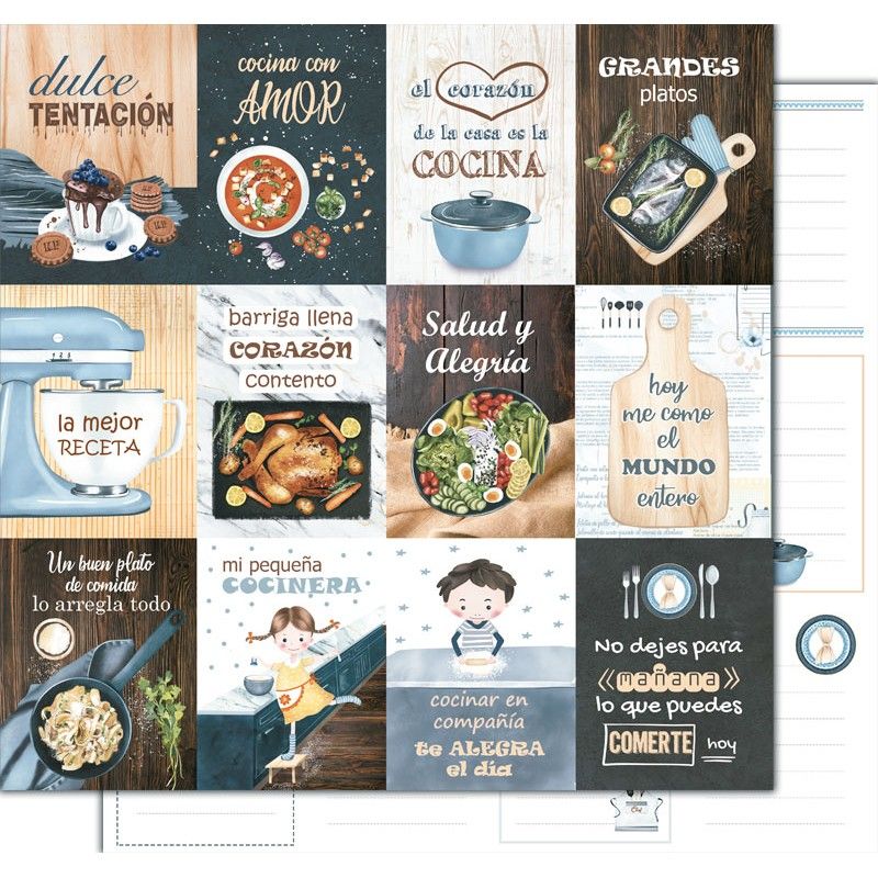Scrapbook Paper - Grandes Platos Cards 12