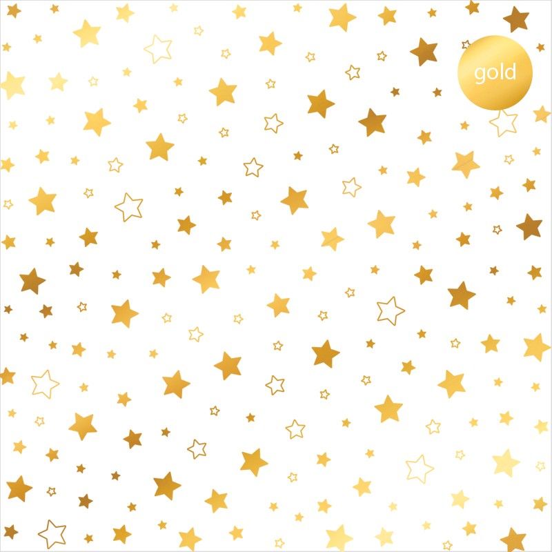 2 '' x 12 '' acetate sheet. 250 microns. Stamped with silver, gold and copper foil. Stars pattern.