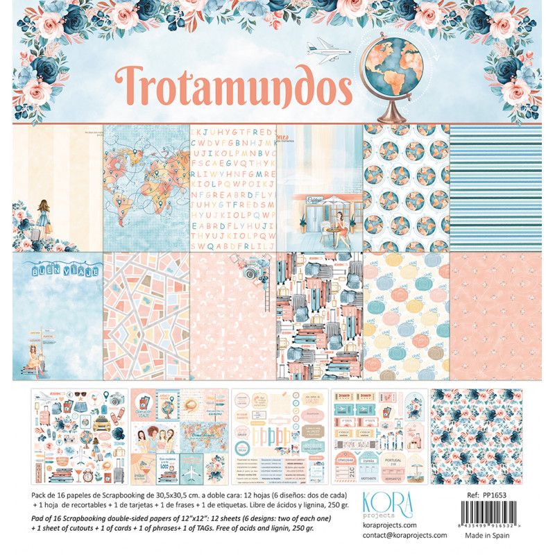 Pack Scrapbook Paper - TROTAMUNDOS