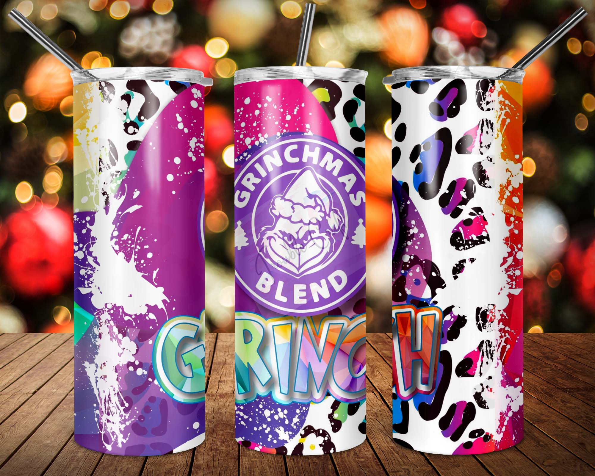GRINCH BLEND 20oz Skinny Tumbler Wrap Designs