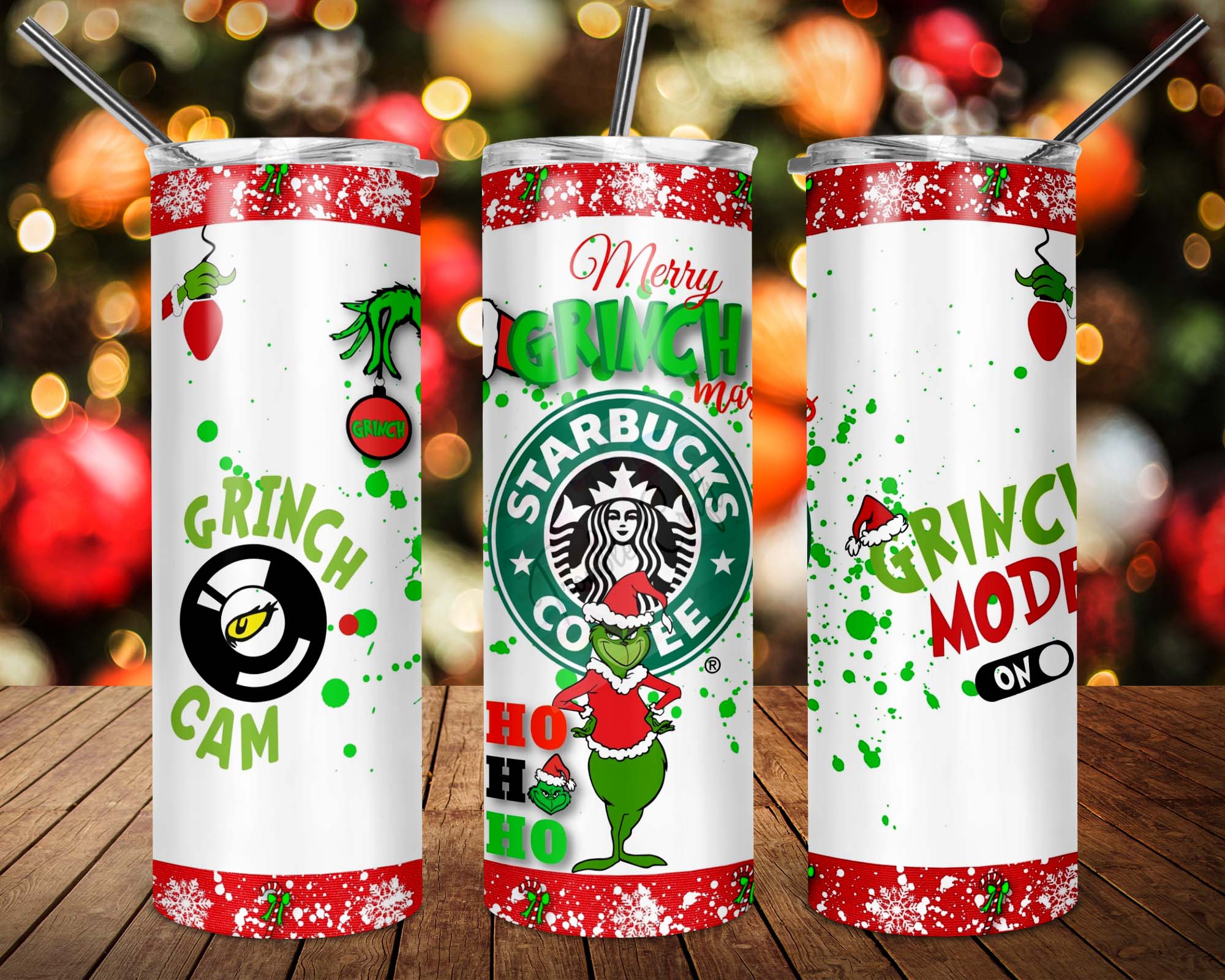 Grinch Navidad 20oz Skinny Tumbler