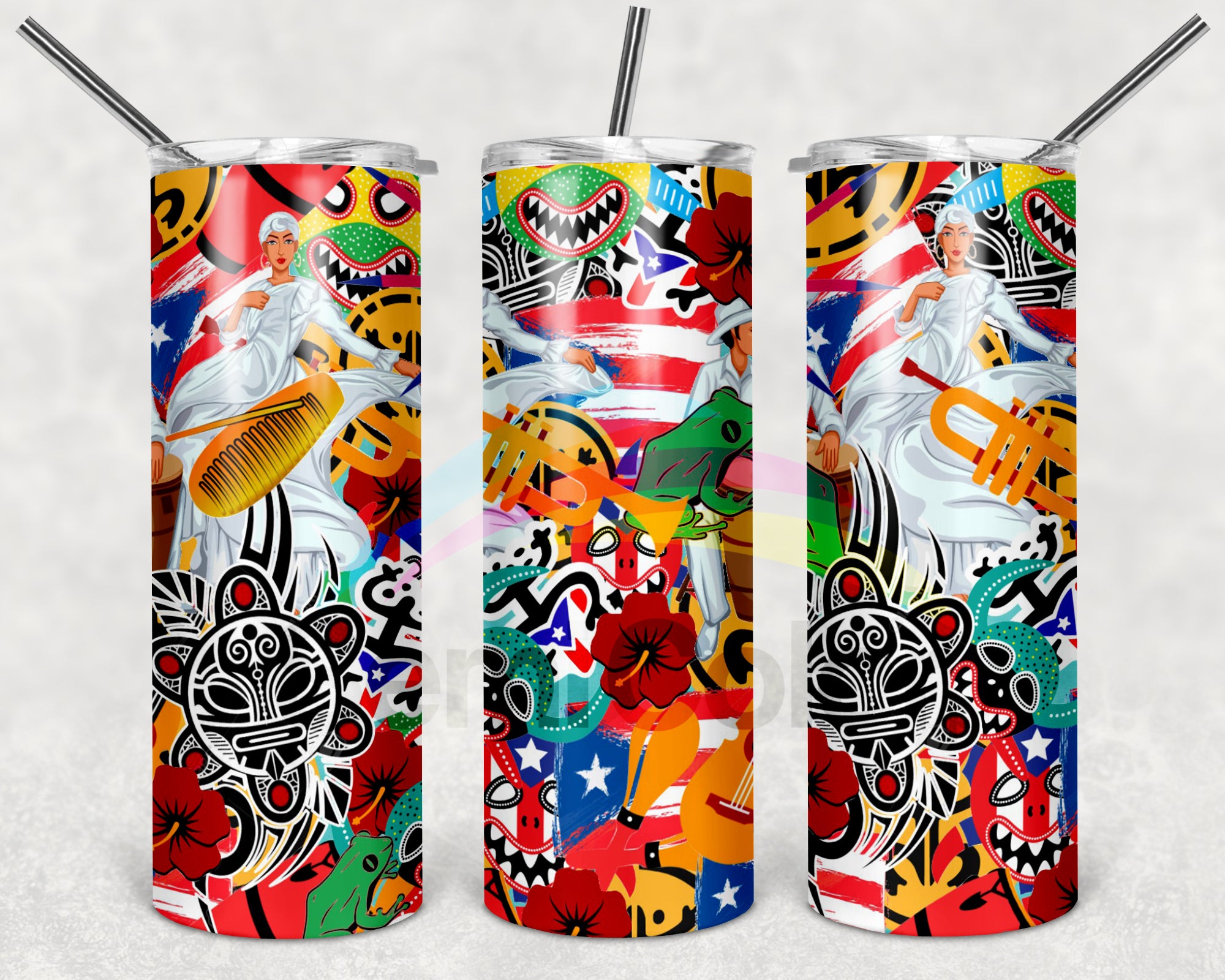 Encanto Puerto Rico 20oz Skinny Tumbler Sublimation Design