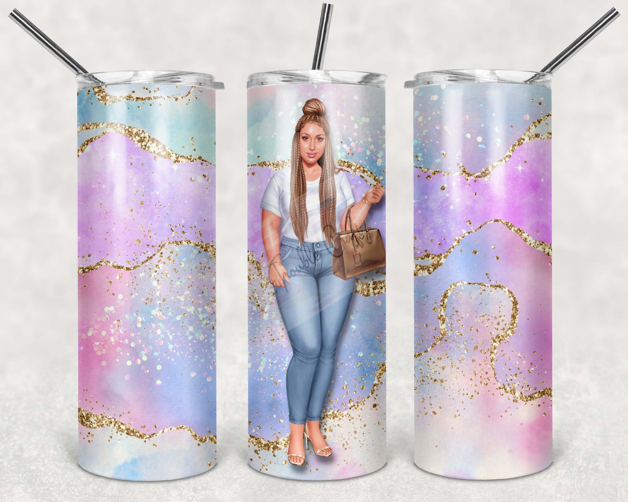 Woman Trenza 20oz Skinny Tumbler Sublimation Design