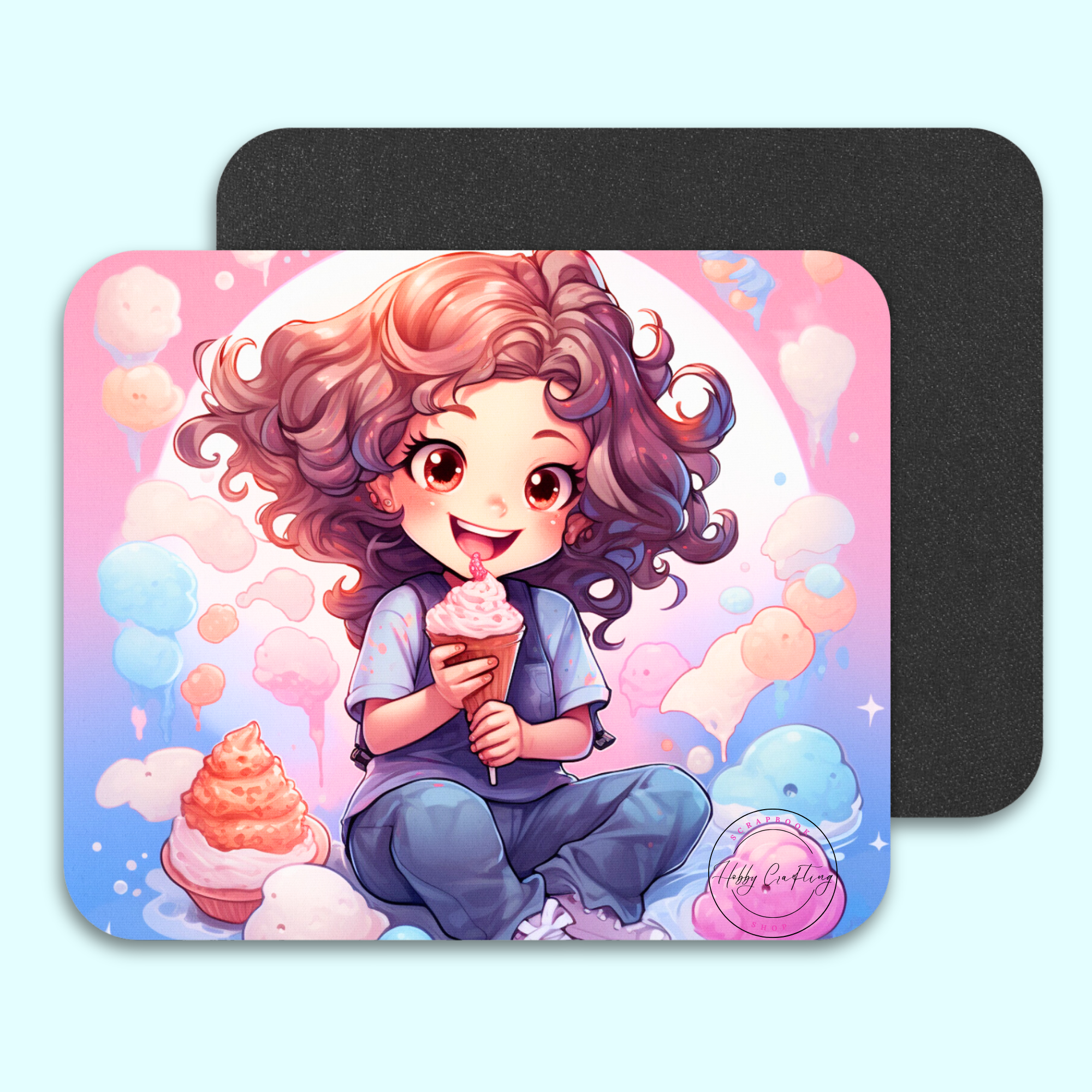 Sublimated Mouse Pad Girl Ice Cream