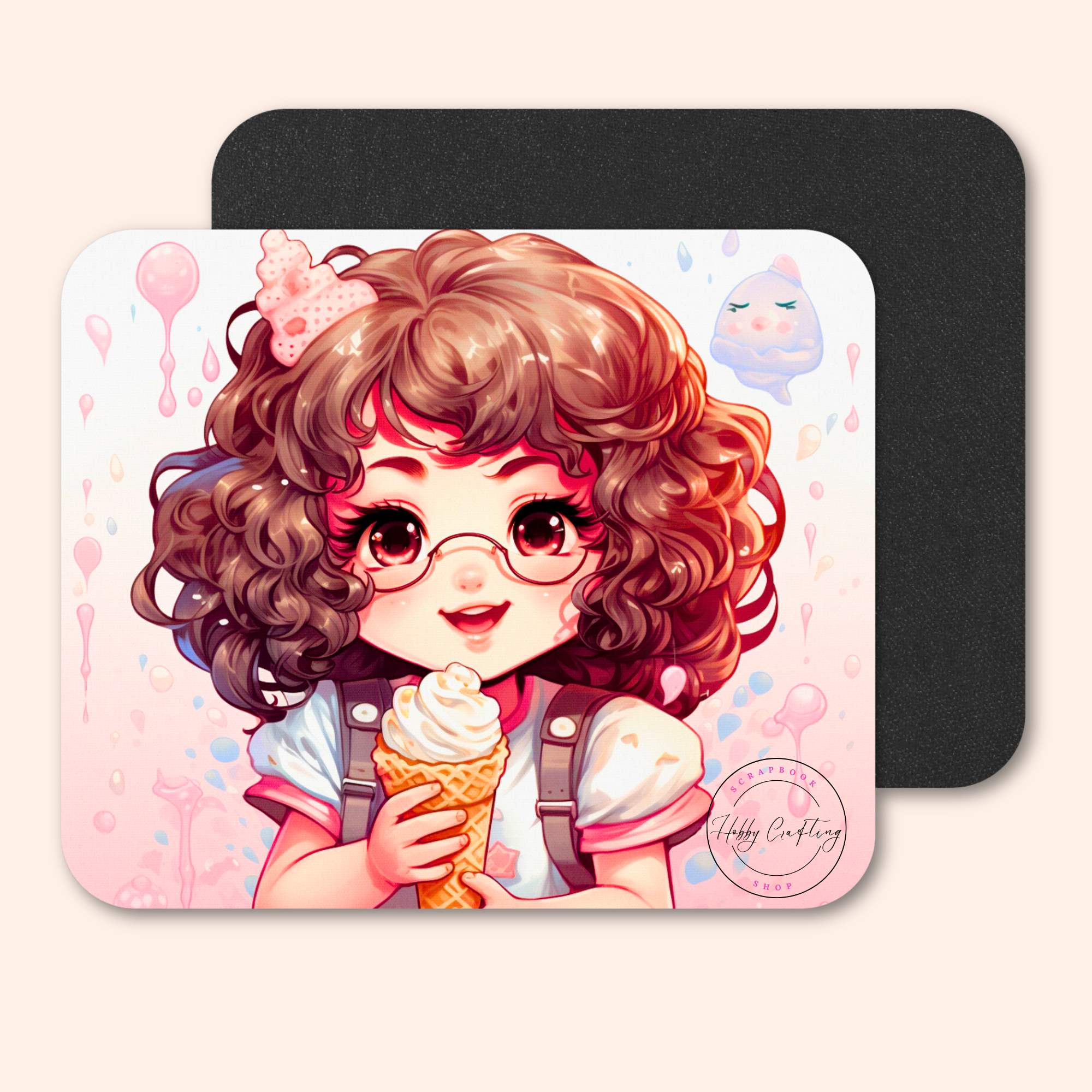 Sublimated Mouse Pad Girl Ice Cream Sweet