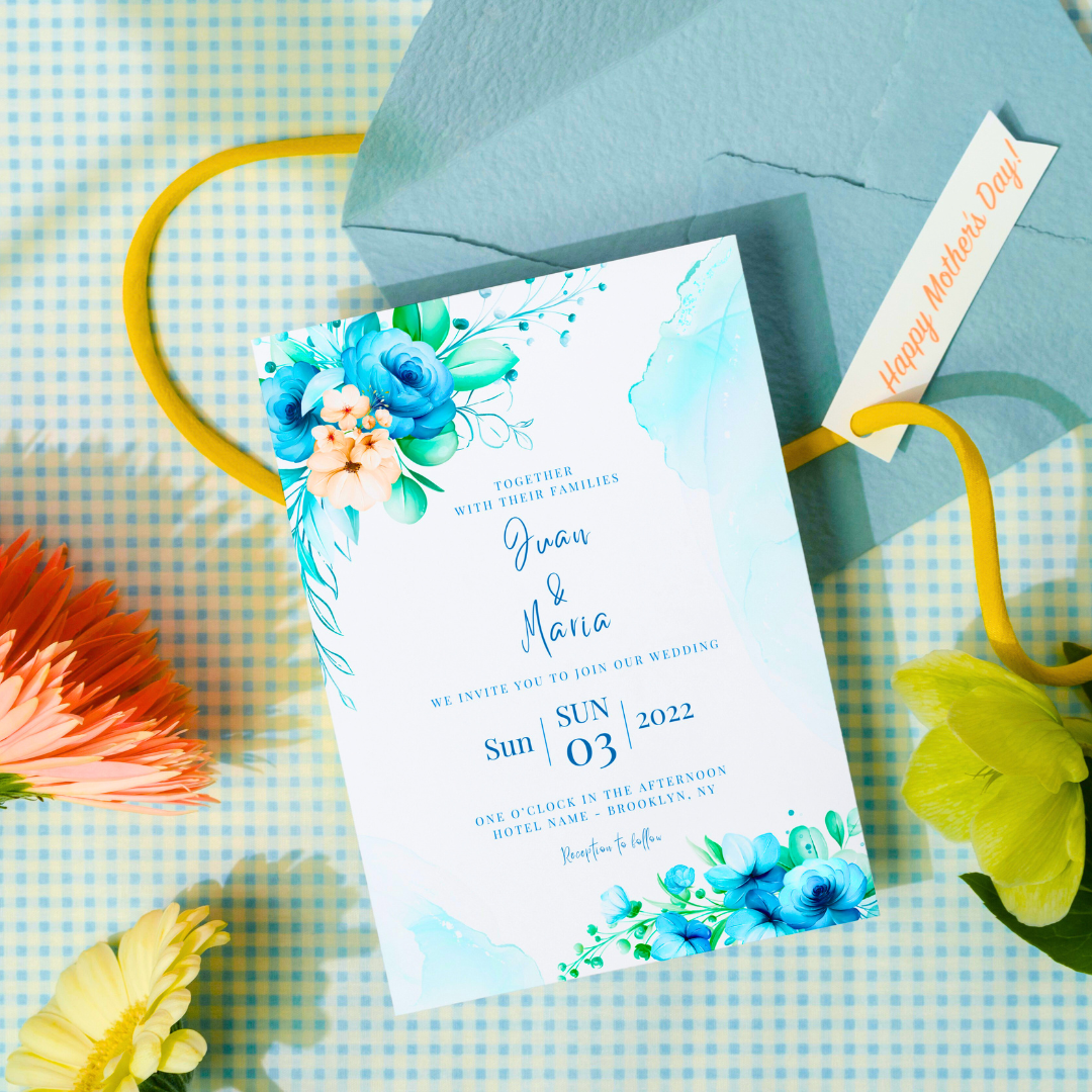 Card Wedding Invitations, Instant Download Printable