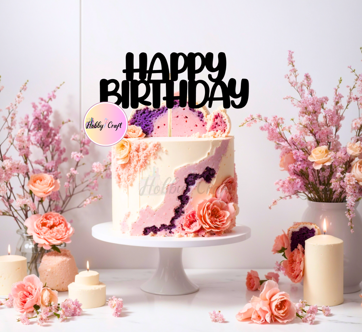 Cake Topper -  Birthday Cake Decoration | Custom Glitter Color