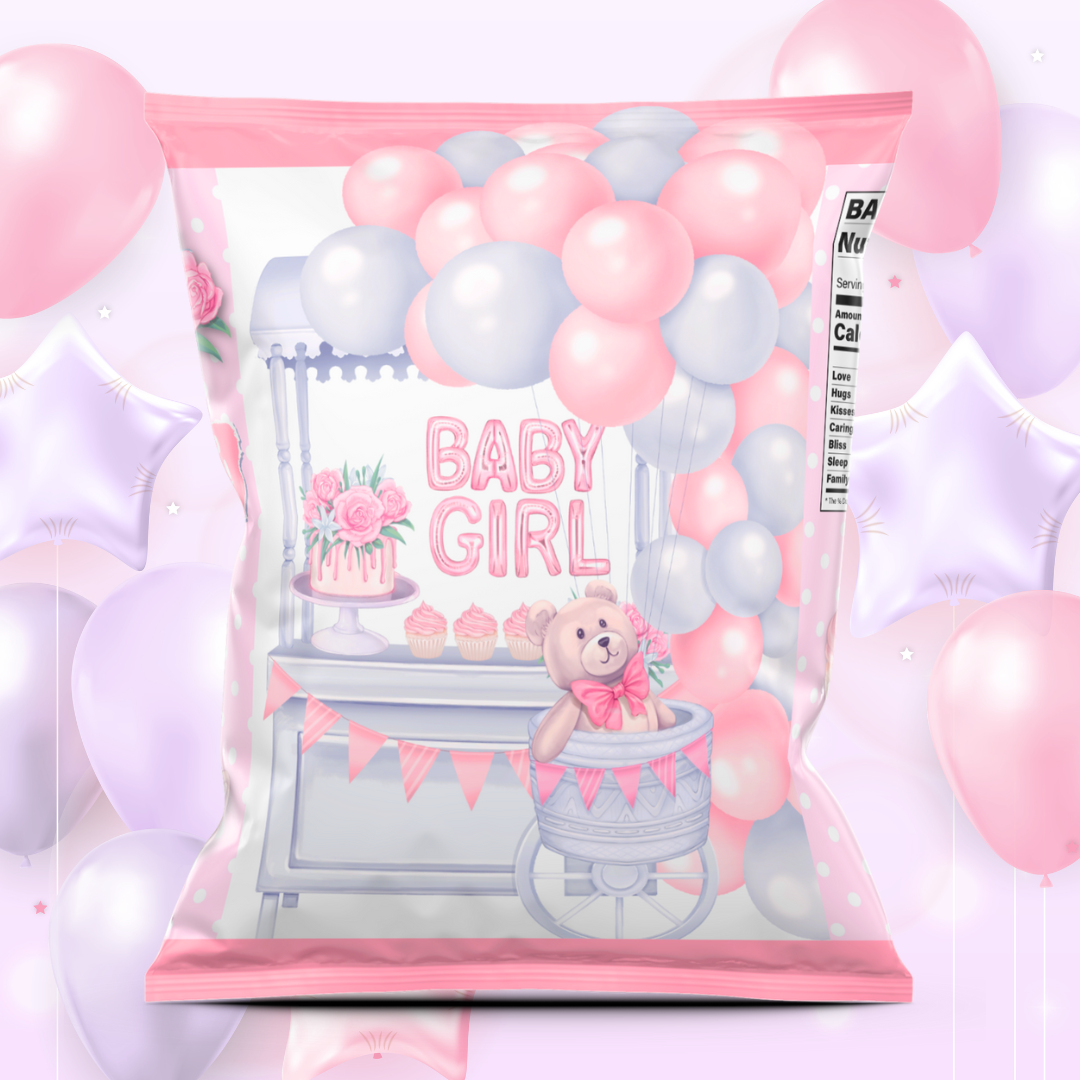 Printable Baby Shower Girl Chip Bag Instant Download