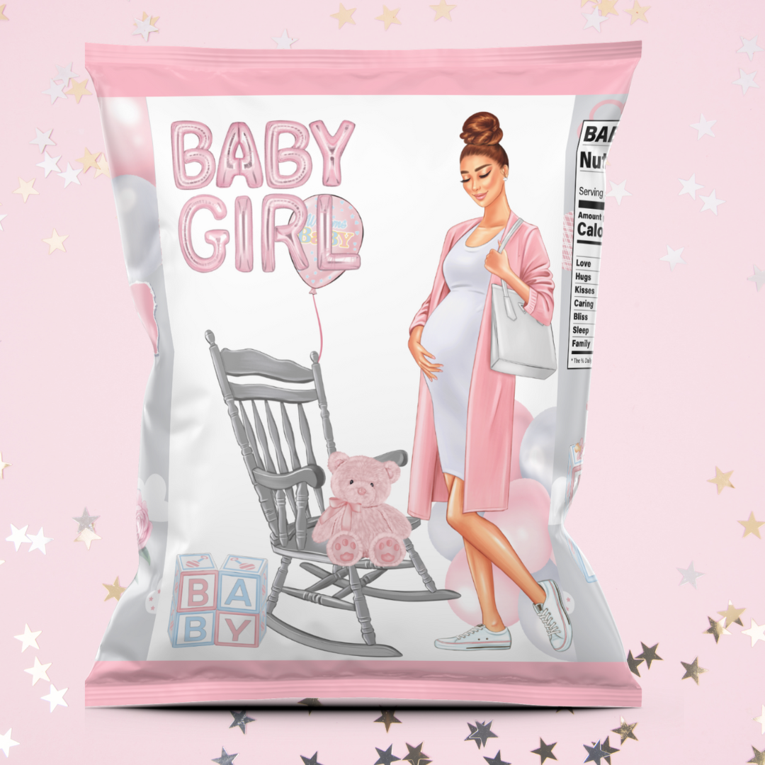 Printable Baby Shower Girl Chip Bag Instant Download