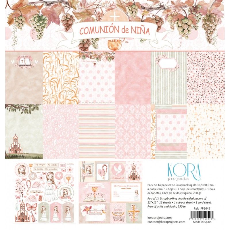 Scrapbook Paper -   Pack of papers - Girl's Communion