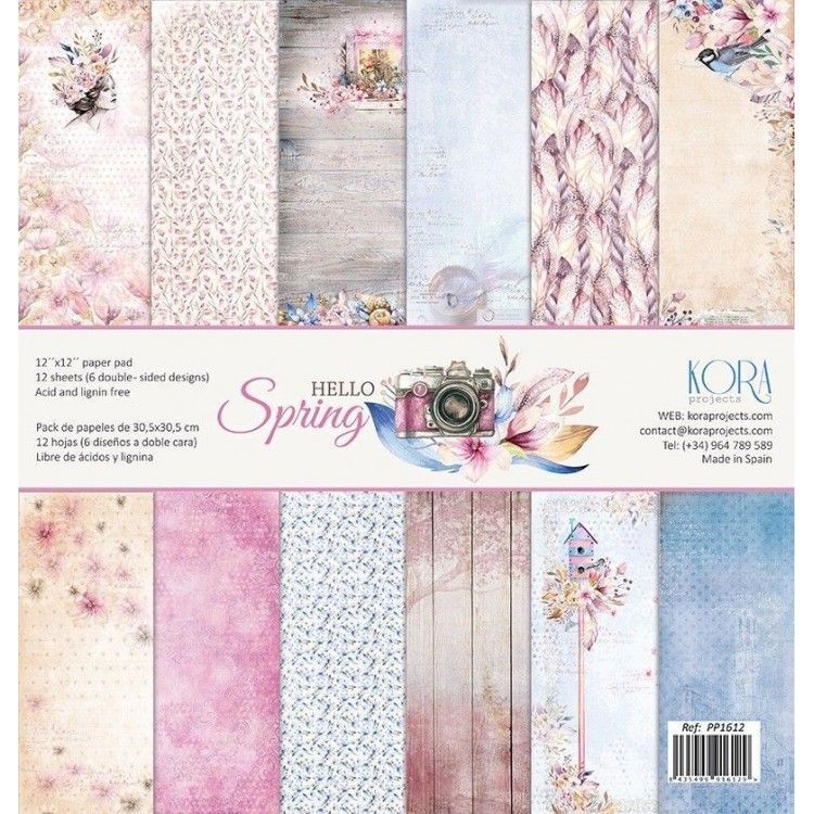 Scrapbook Paper -  Pack of papers - Hello Spring