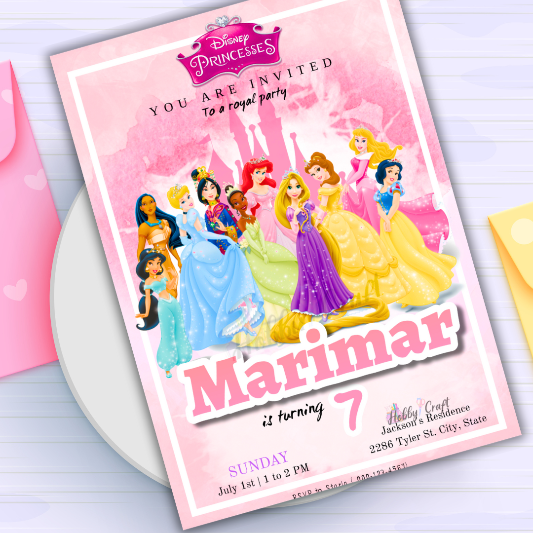 Princess  Birthday Party Invitation | Instant Download Printable
