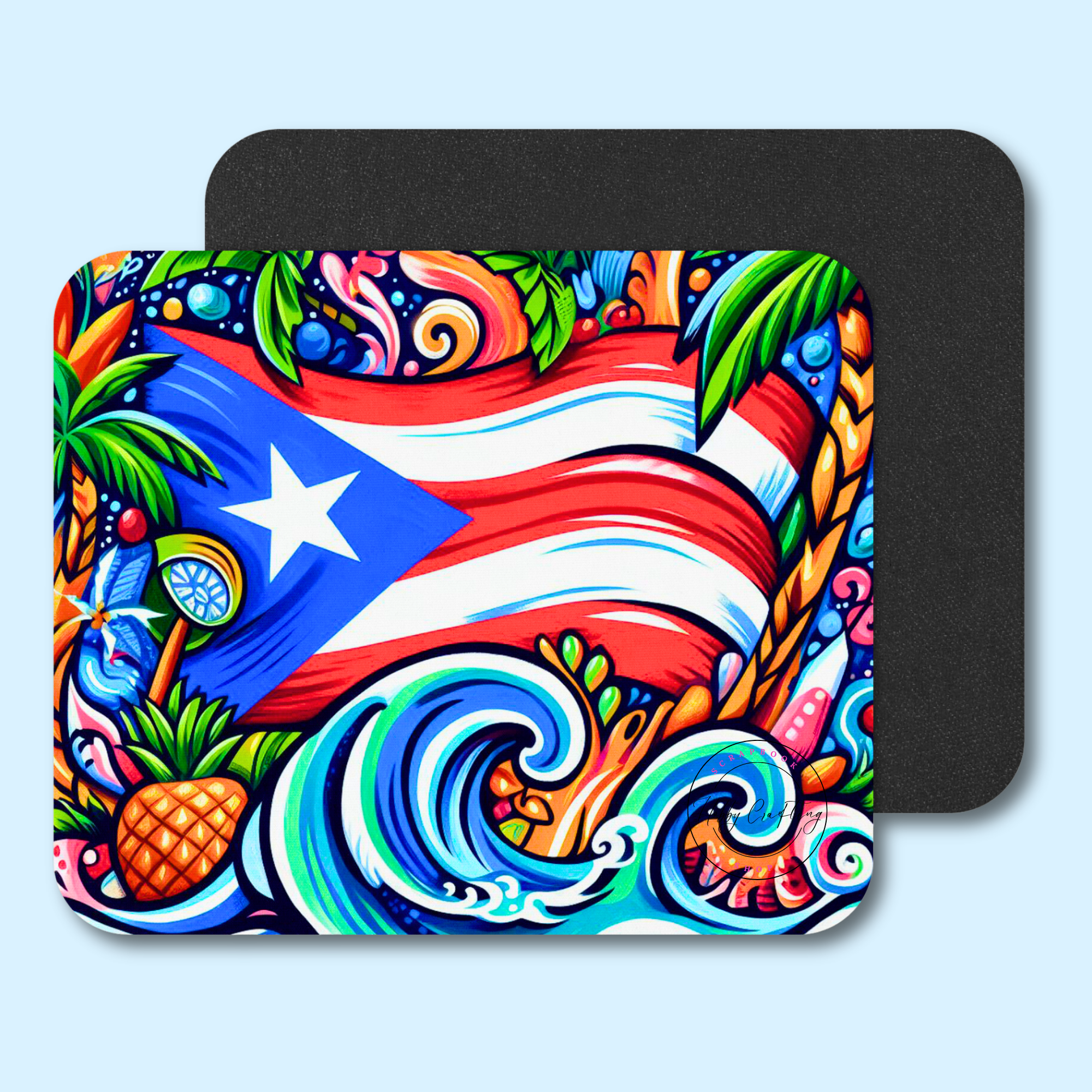 Sublimated Mouse Pad  Puerto Rico Tropical Playa