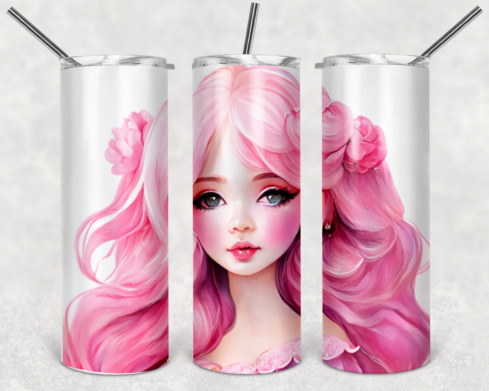 Doll Pink 20oz Skinny Tumbler Personalized