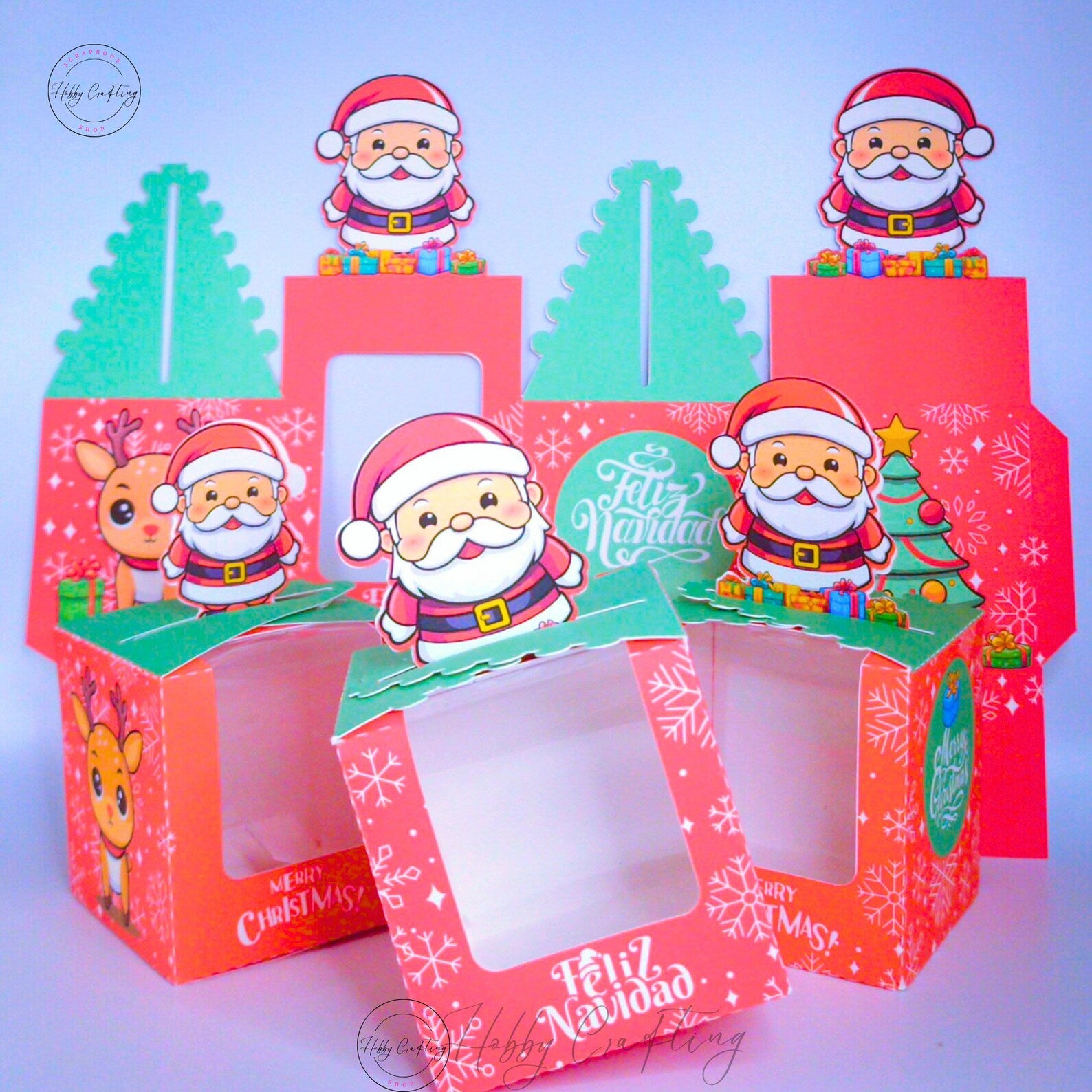 Christmas Santa Favor Box SVG, Candy Box, Cricut, Silhouette Instant Download