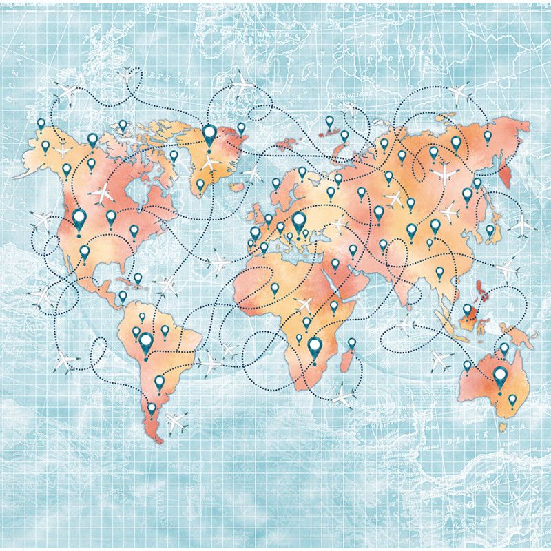 Scrapbook Paper Trotamundos - Mapa Mundial