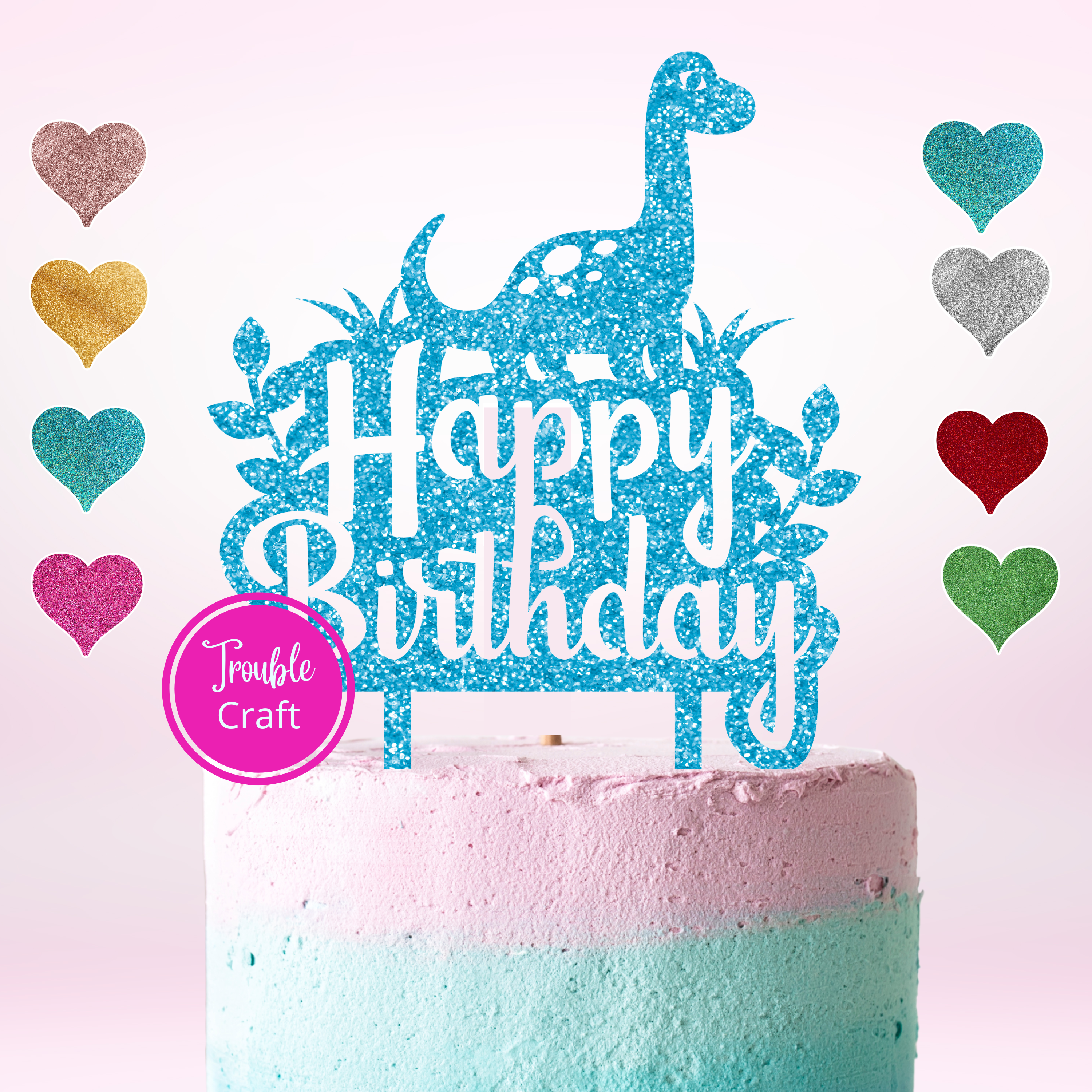 Cake Topper - Decoración Para Tarta De Cumpleaños | Color Glitter Personalizado