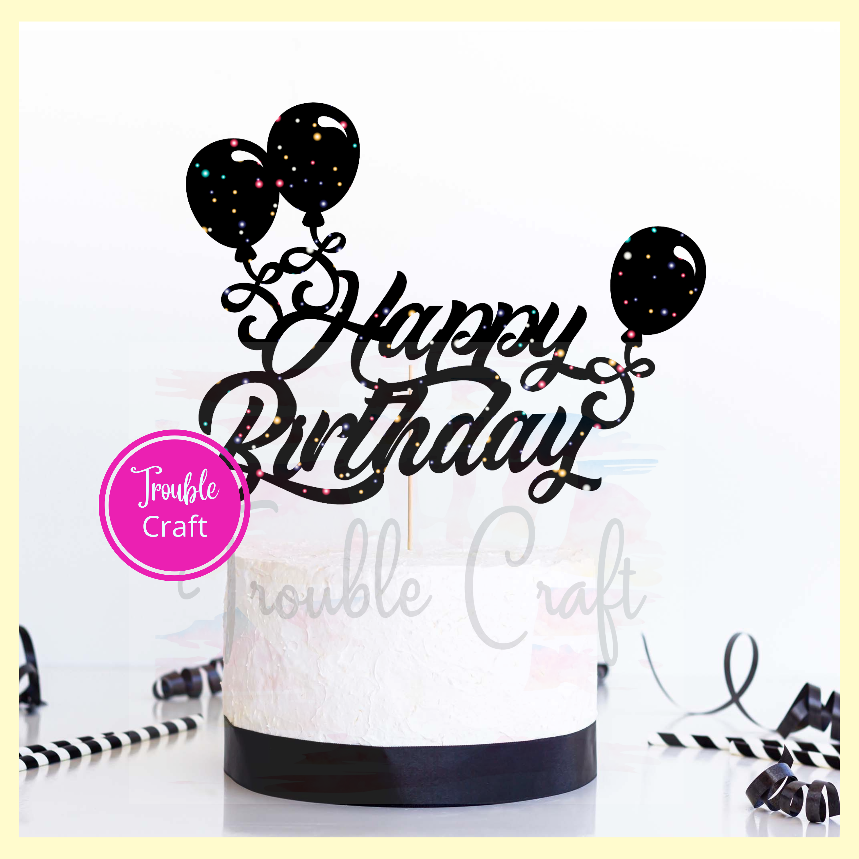 Cake Topper Happy Birthday Balloon