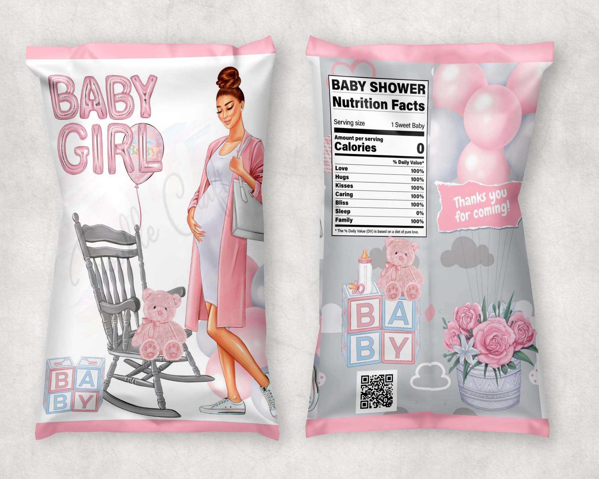 Personalize Baby Shower Girl Chip Bag